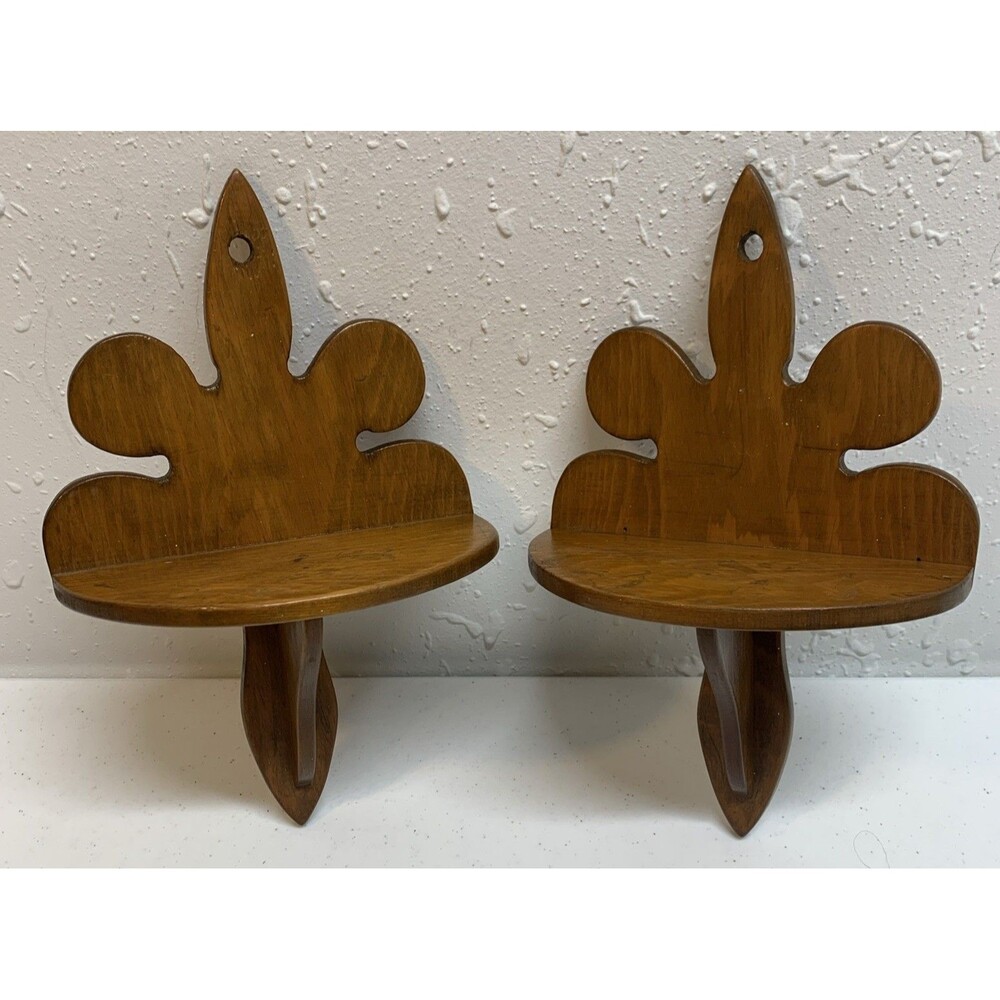 Vintage Fleur de Lis Wall Shelves Sconces French Country Cottage